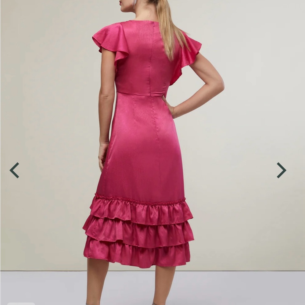 Elegant Pink Ruffle Dress - Picture 4 of 8